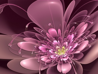 Art Flower Antennae Neon Petals Pink