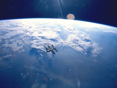 Earth And Space Station Mir