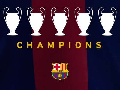 FC Barcelona 2015 Five UCL Champions