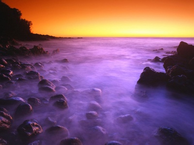 Flowing Surf After Sunset Hawaii