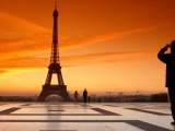 France Paris Evening Sunset People Sky Square Eiffel Tower City Landscape