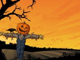 Halloween Scarecrow In The Field