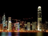 Hong Kong Panorama Night Light River City Landscape