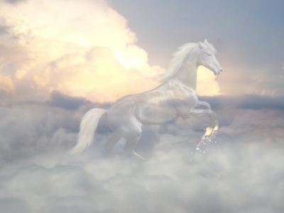 Horse Ghost Clouds Sky