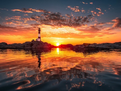 Lighthouse And Sunset