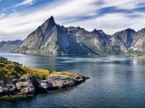 Lofoten Fishing Village Nordland County Norway Europe Mountains Geography Nature