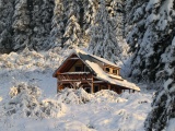 Mountain House Covered With Snow