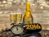 New Year 2016 Champagne Clock Bottle