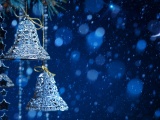 New Year Ornaments Blue Snowfall