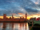 Palace Of Westminster Clock Tower River Thames London