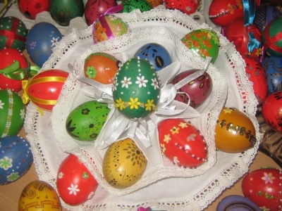 Pascha Eggs Dyed Napkins Table Holiday