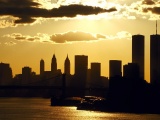 Usa Night New York Sunset Evening City Landscape