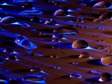 Water Drops In Blue Light