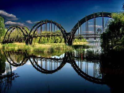 Wooden Bridge Balaton Zala County Hungary