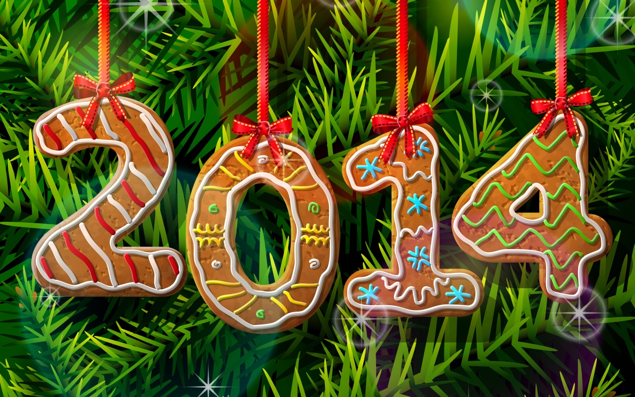 2014 New Year Gingerbread Cookies 3D