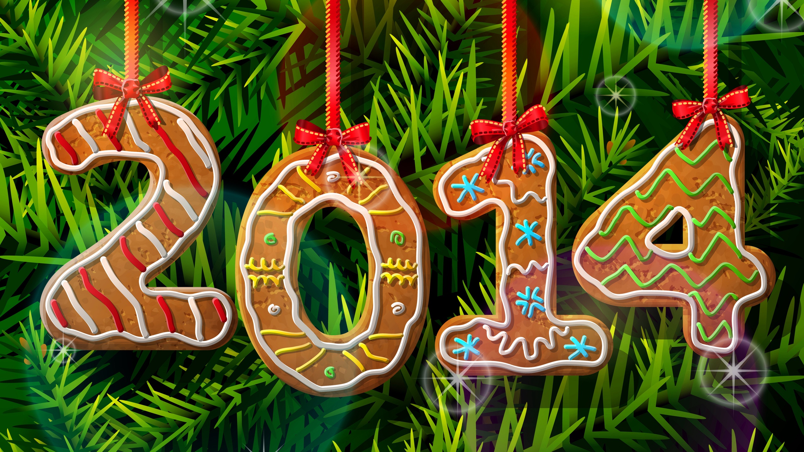 2014 New Year Gingerbread Cookies 3D