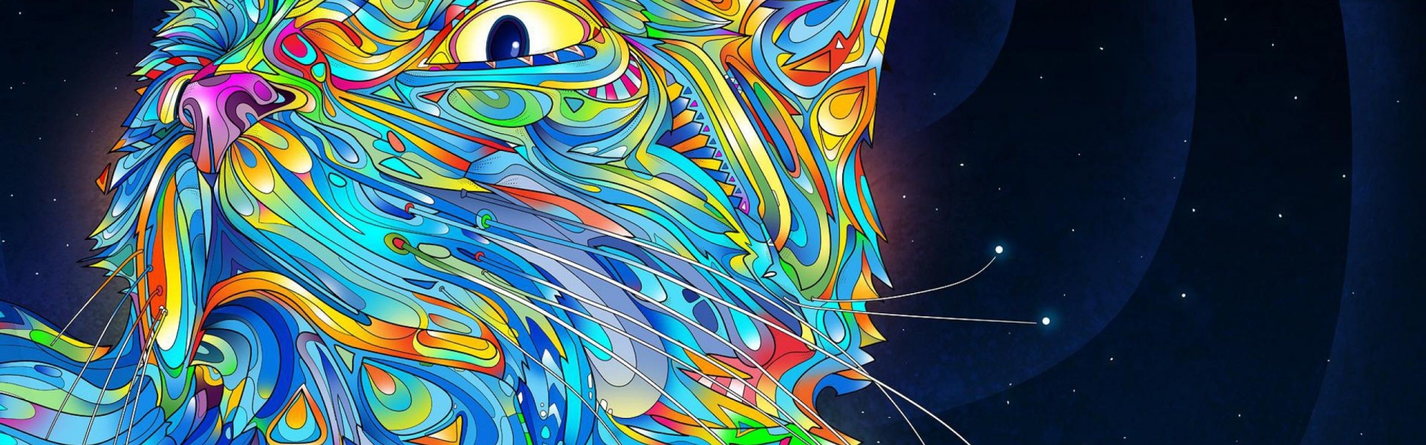 2d Colorful Colorful Cat