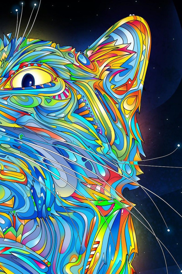 2d Colorful Colorful Cat