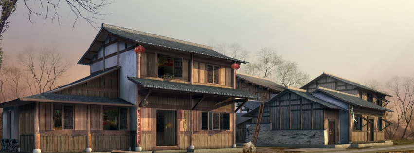 D Rustic Wood House