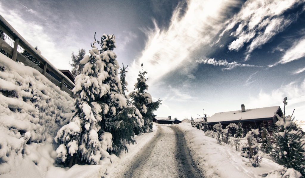 A Mountain Road In Winter