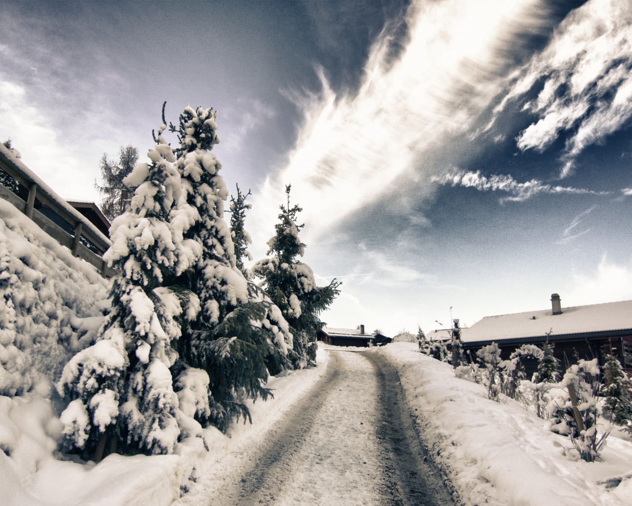 A Mountain Road In Winter