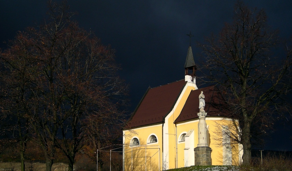 A Nice Chapel Before Snow Storm Pezinok Bratislava Region Slovakia