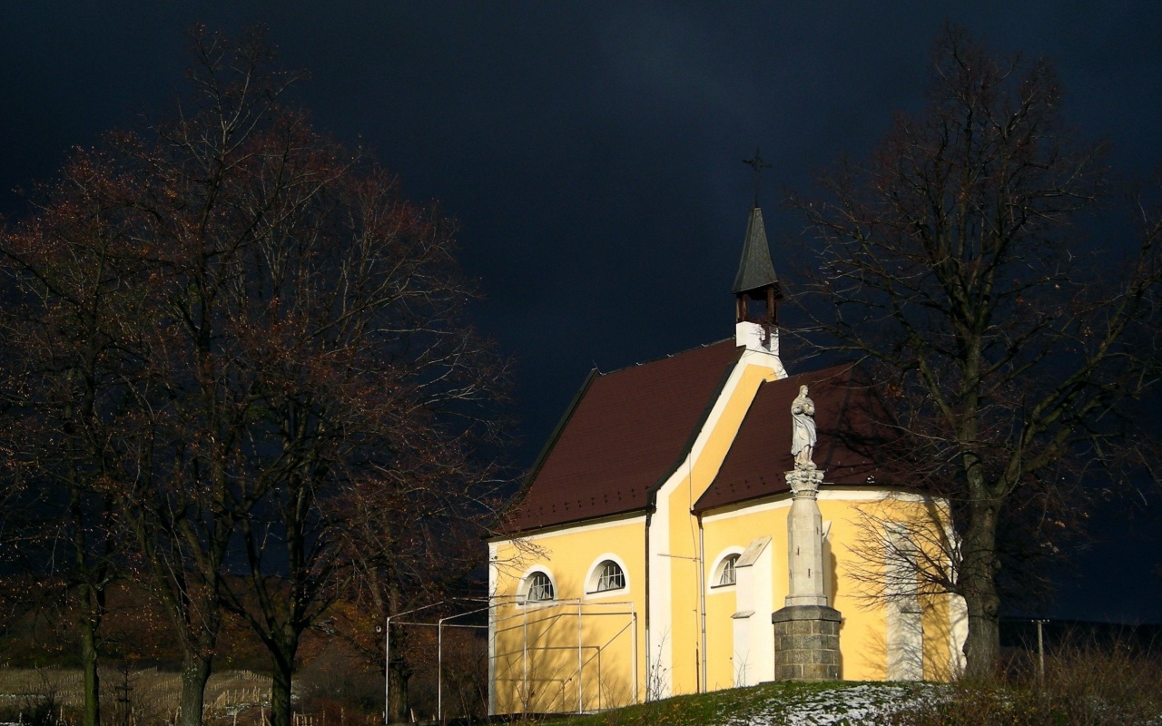 A Nice Chapel Before Snow Storm Pezinok Bratislava Region Slovakia