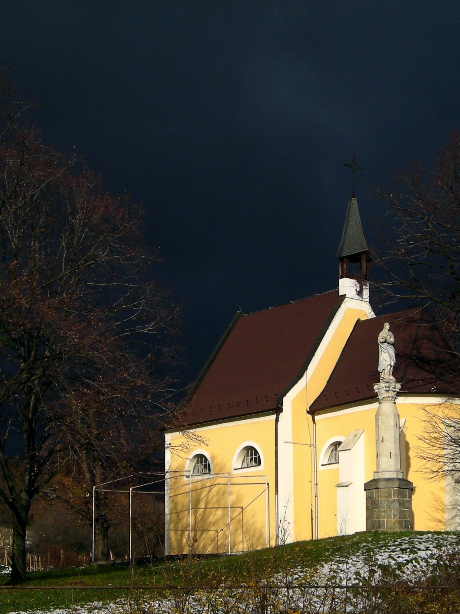 A Nice Chapel Before Snow Storm Pezinok Bratislava Region Slovakia