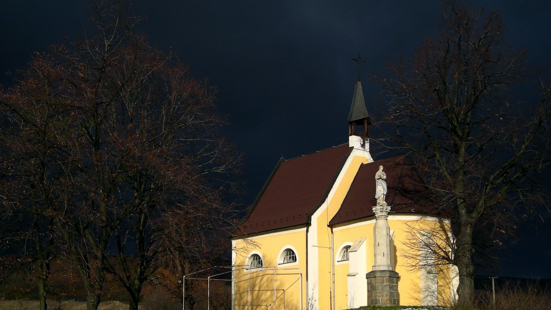 A Nice Chapel Before Snow Storm Pezinok Bratislava Region Slovakia