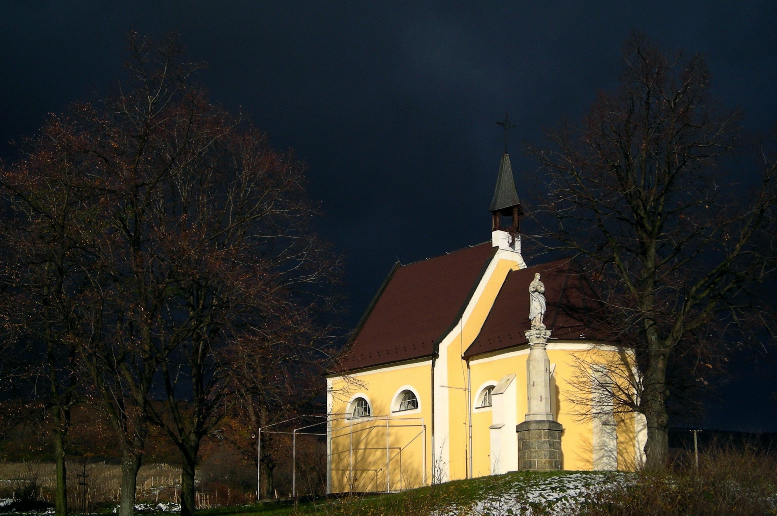 A Nice Chapel Before Snow Storm Pezinok Bratislava Region Slovakia