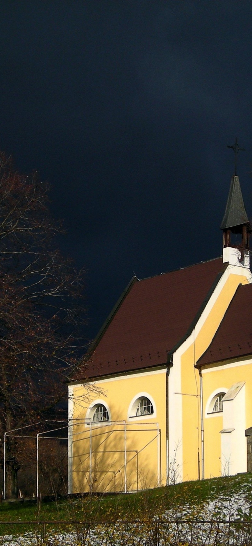 A Nice Chapel Before Snow Storm Pezinok Bratislava Region Slovakia