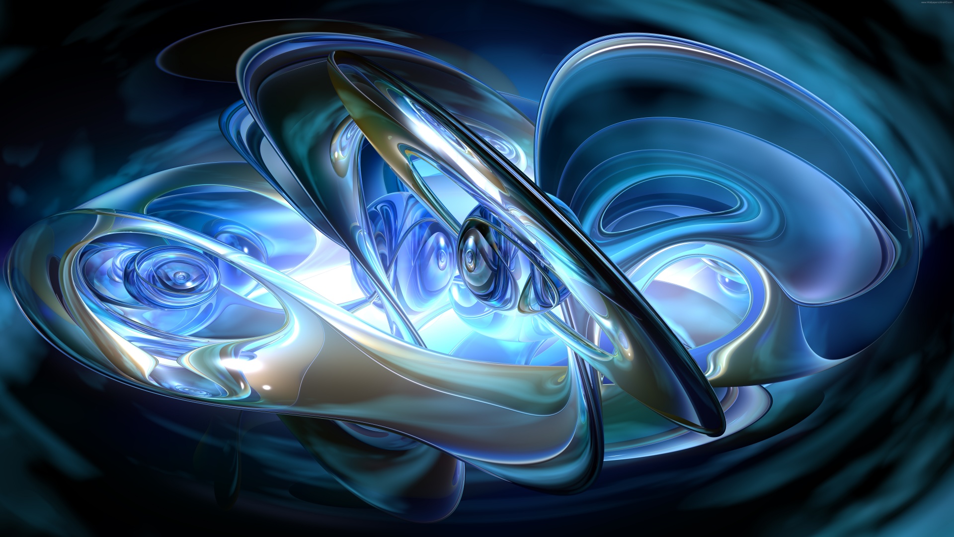 Abstract 3D Blue Rings