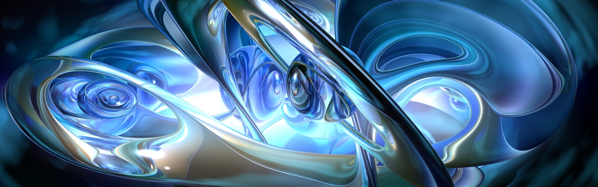 Abstract 3D Blue Rings