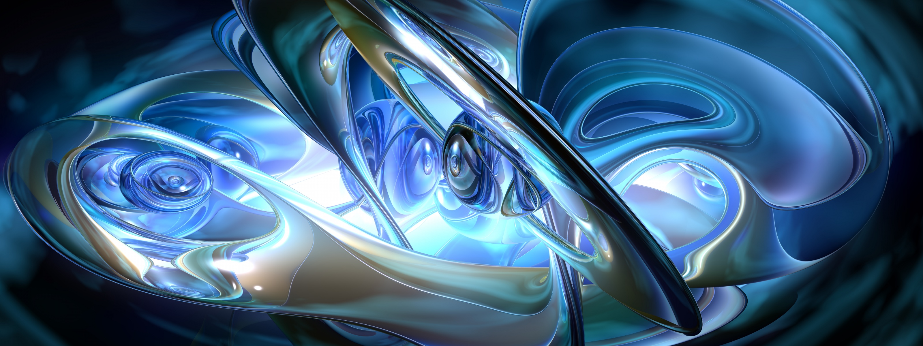 Abstract 3D Blue Rings