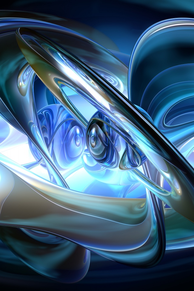 Abstract 3D Blue Rings