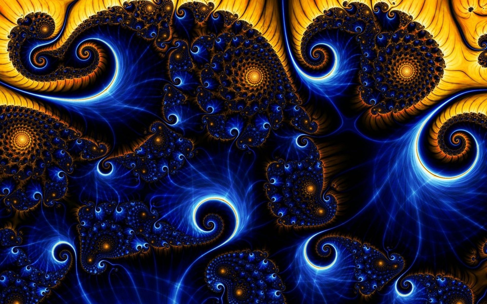 Abstract Blue Yellow Spiral