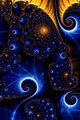 Abstract Blue Yellow Spiral