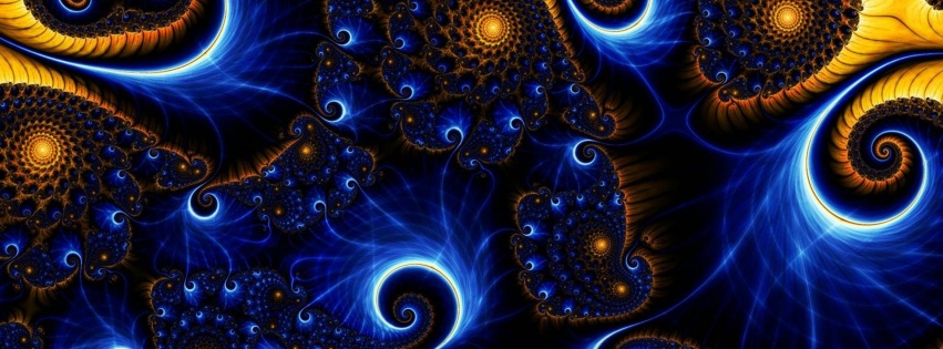 Abstract Blue Yellow Spiral