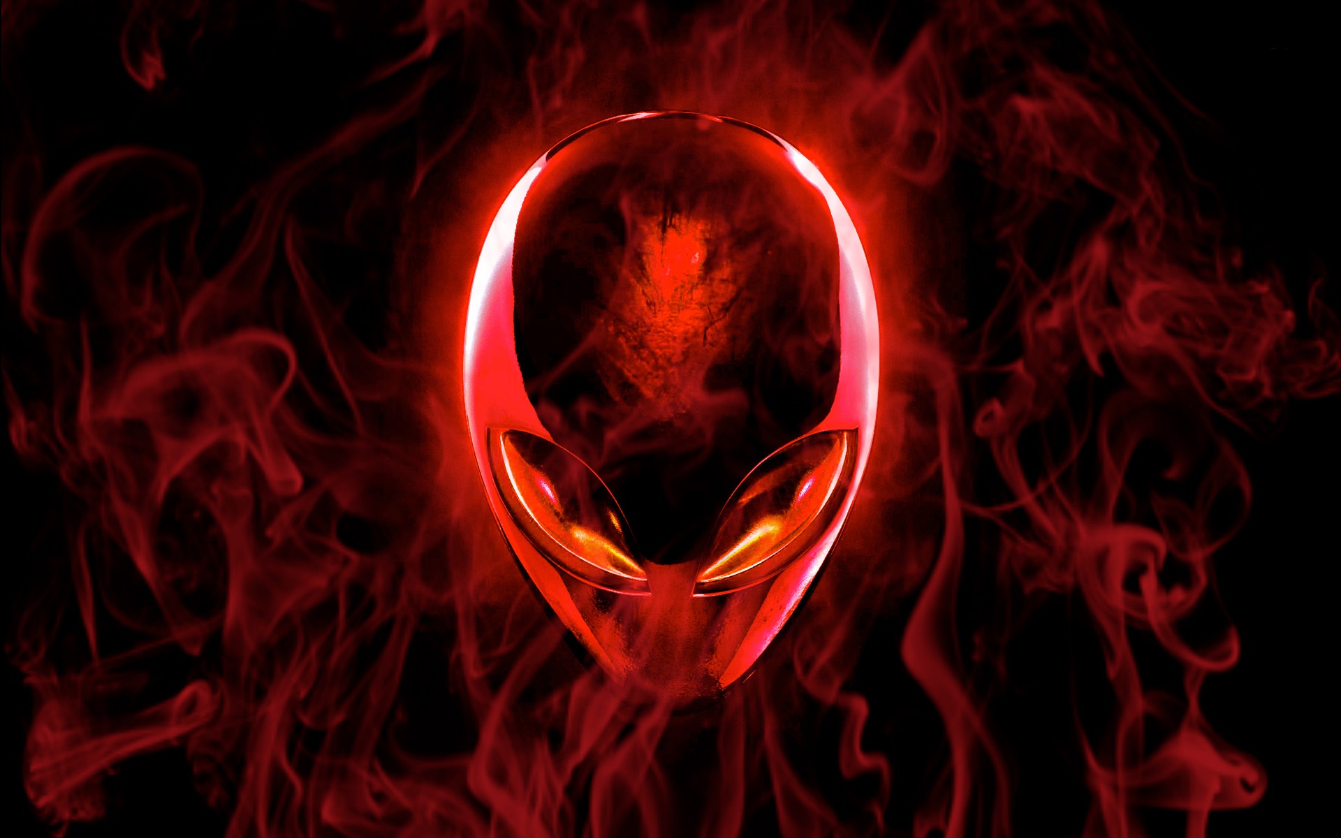 Alienware Computer Red Smoke