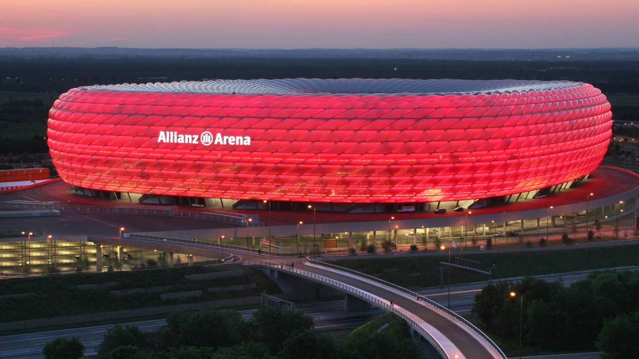 Allianz Arena In Red Bayern Munich