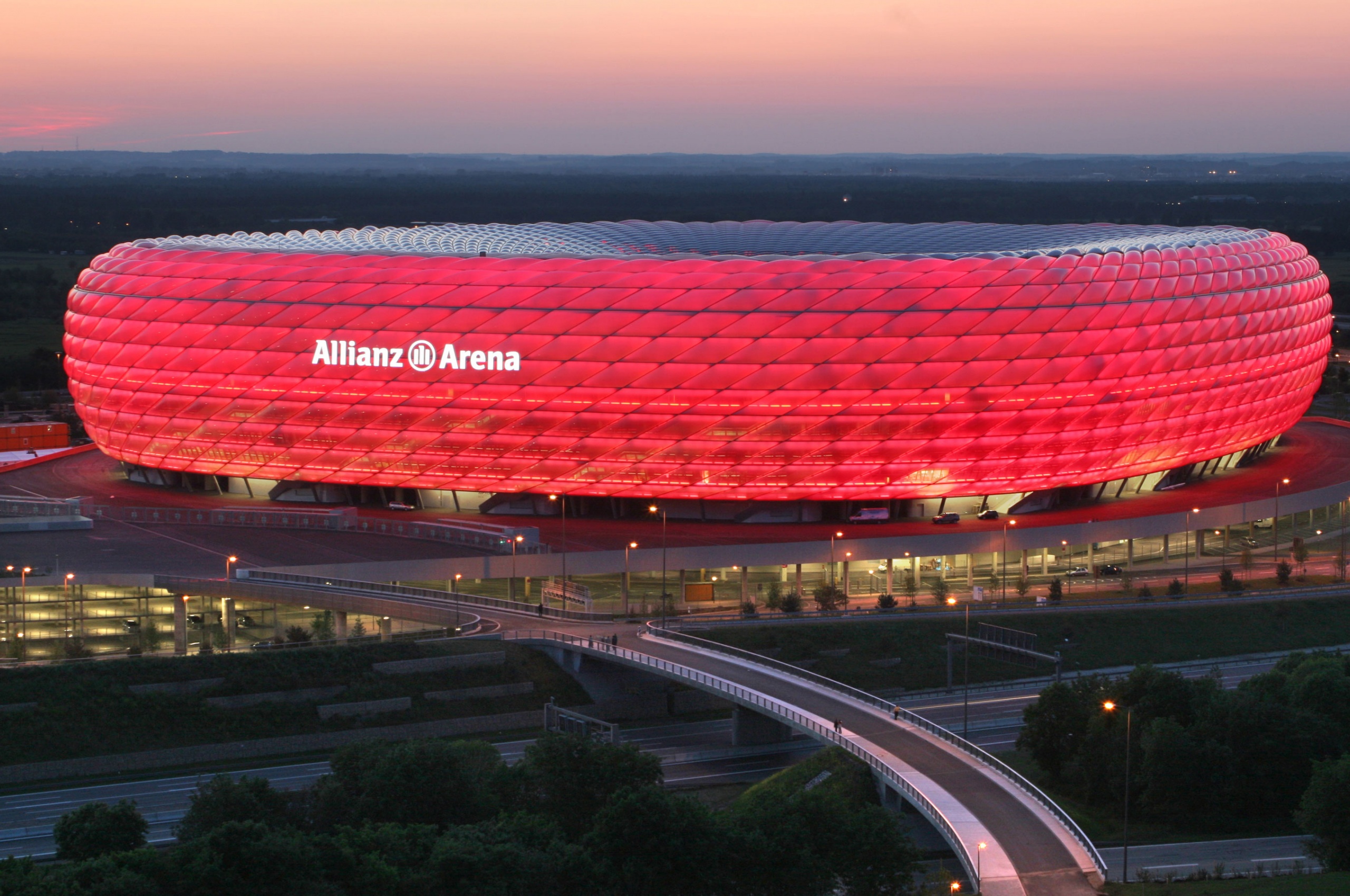 Allianz Arena In Red Bayern Munich