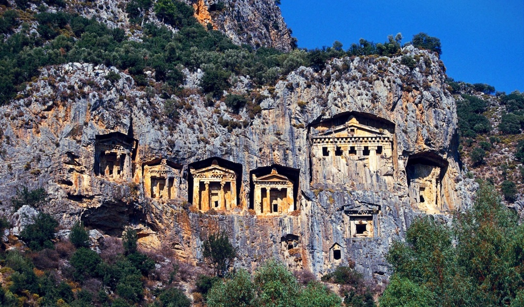 Ancient Lycian Rock Tombs Antalya Turkey