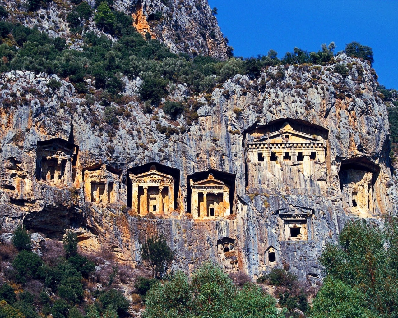 Ancient Lycian Rock Tombs Antalya Turkey