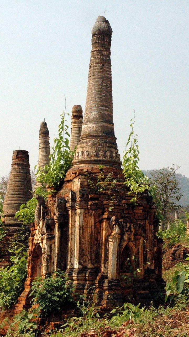 Ancient Ruins Of Indein Stupa Complex Shan Taunggyi Burma