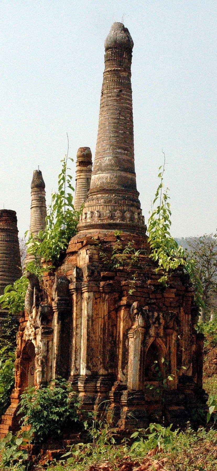 Ancient Ruins Of Indein Stupa Complex Shan Taunggyi Burma