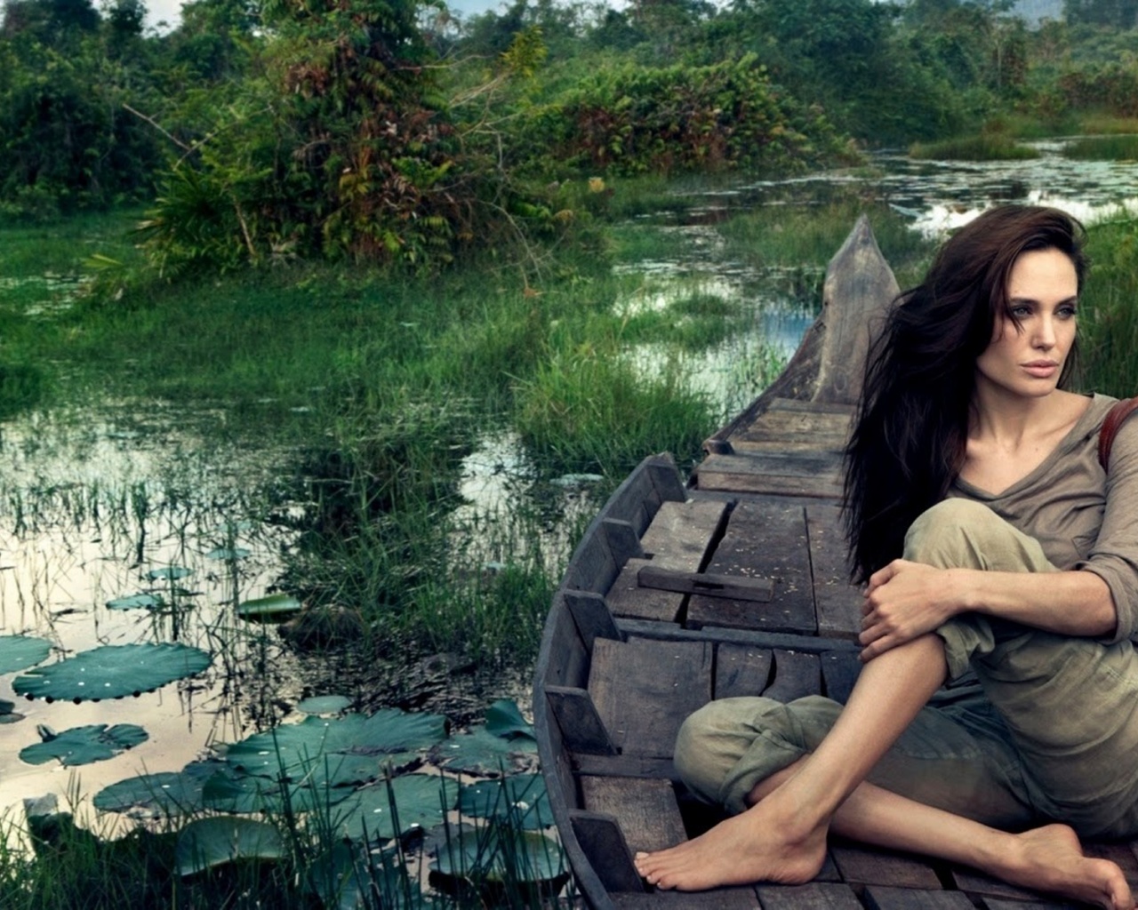 Angelina Jolie On Boat