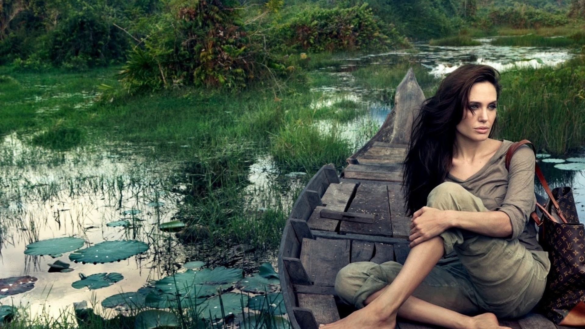 Angelina Jolie On Boat