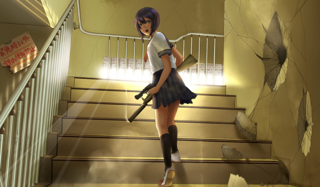 Anime Girl With Gun