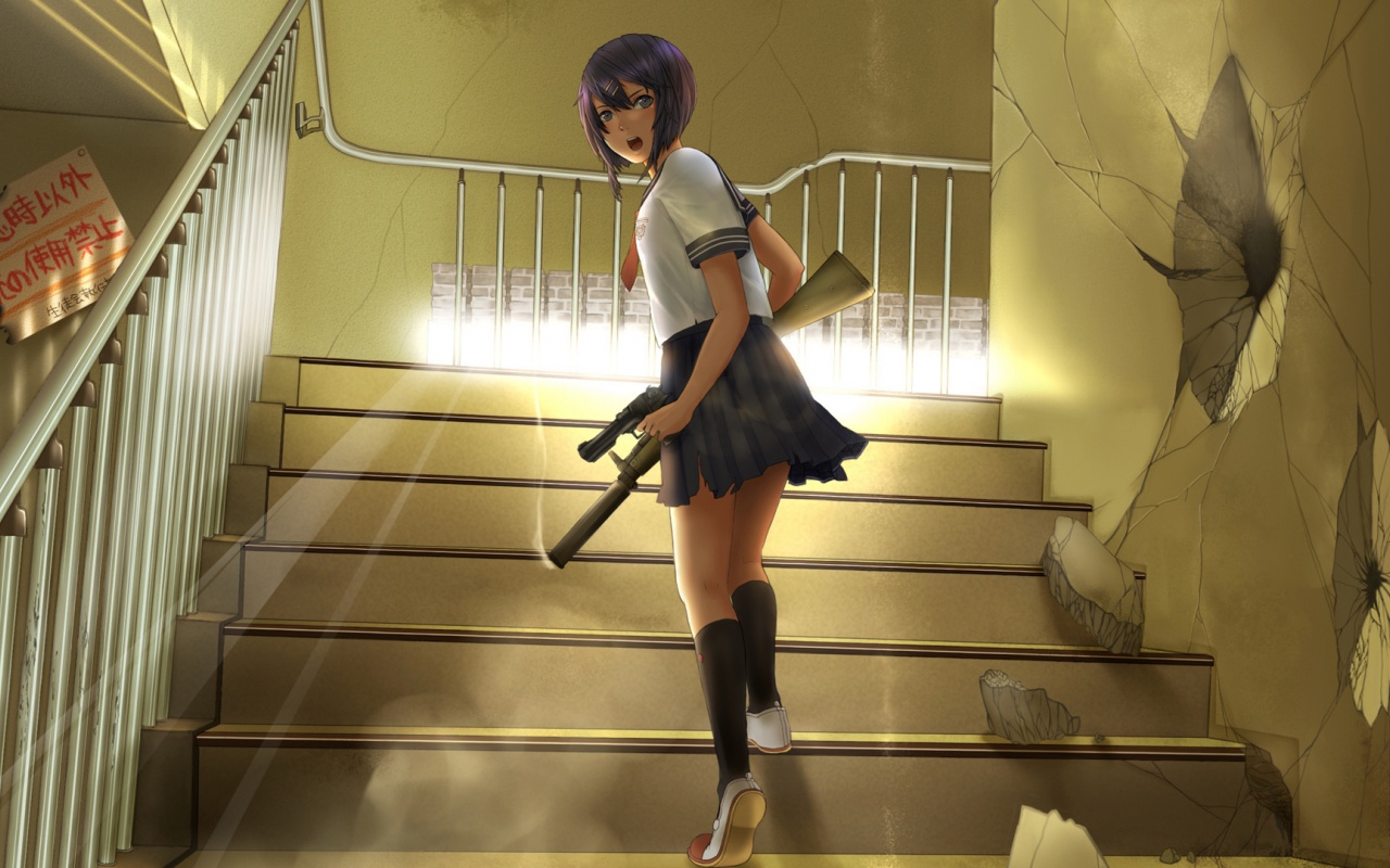 Anime Girl With Gun