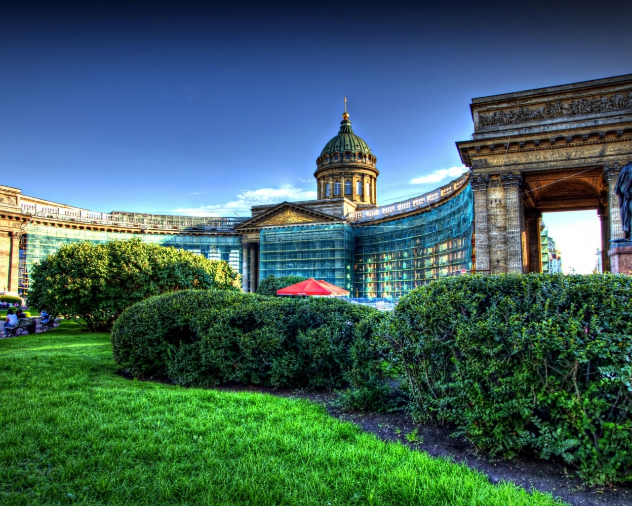 Architecture Kazan St Petersburg Cathedral Decorative Garden R